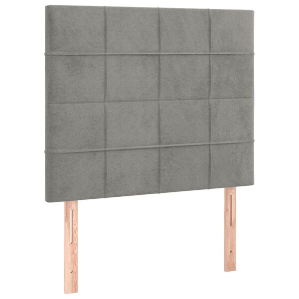 vidaXL Kopfteil Hellgrau 90x5x118/128 cm Samt