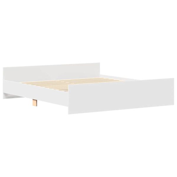 vidaXL Bettgestell mit Kopf- und Fu&szlig;teil Wei&szlig; 160x200 cm