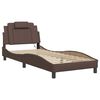 vidaXL Bettgestell "Viana" mit LED ohne Matratze Braun 90x190 cm