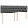 vidaXL Boxspringbett mit Matratze Dunkelgrau 200x200 cm Stoff