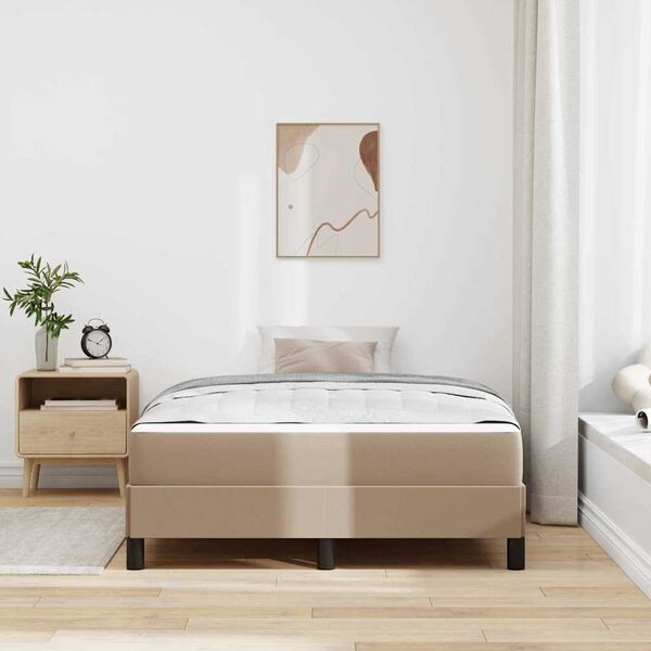 vidaXL Bettrahmen mit Matratze Cappuccino 120 x 190 cm Stoff