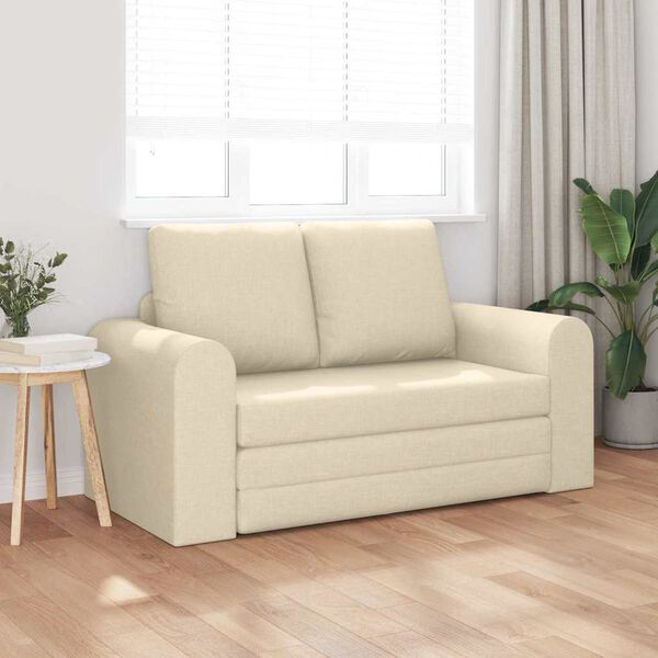 vidaXL Sofa Bett Creme 148 x 71 x 83 cm Stoff