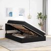 vidaXL Bett mit Stauraum und LED mit LED Schwarz 140 x 190 cm Samt