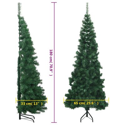 vidaXL Künstlicher Eck-Weihnachtsbaum Grün 180 cm PVC