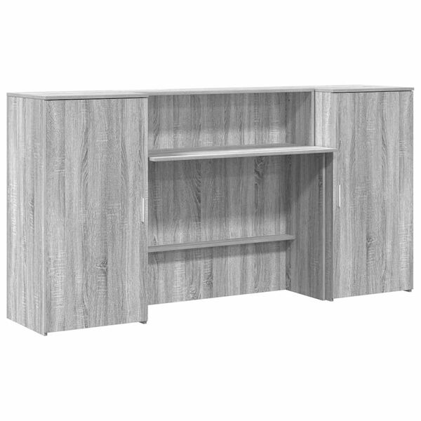 vidaXL Empfangstheke Grau Sonoma 200x50x103,5 cm Holzwerkstoff