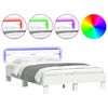 vidaXL Bettgestell mit Kopfteil LED-Beleuchtung Wei&szlig; 120x200 cm