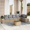 vidaXL Gartensofa-set 7 pcs Beige und Hellgrau Poly-Rattan