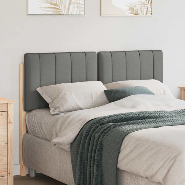 vidaXL Gepolstertes Kopfteil mit Kopfteil Braun und Hellgrau 120 cm