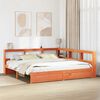 vidaXL B&uuml;cherregal-Bett mit Kopfteil 2 pcs Wachsbraun 200 x 200 cm