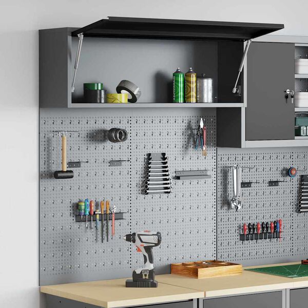 vidaXL Werkzeugschrank-Set 3 pcs Schwarz Pulverbeschichteter Stahl