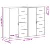 vidaXL Sideboard 2 pcs Schwarz Eichen-Optik 60 x 31 x 84 cm