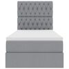 vidaXL Bett mit Stauraum und LED Hellgrau 100 x 200 cm Polyester