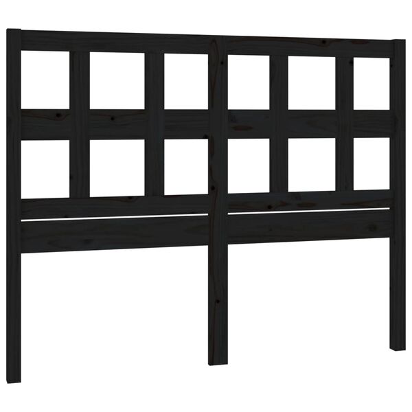 vidaXL Kopfteil Schwarz 205,5x4x100 cm Massivholz Kiefer