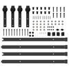 vidaXL Schiebet&uuml;rbeschlag-Set 305 cm Stahl Schwarz