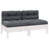 vidaXL 2-Sitzer-Gartensofa mit Kissen Wei&szlig; Massivholz Kiefer
