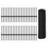 vidaXL Zaun mit Pfosten Grau 0,4 x 100 m Stahl und PVC