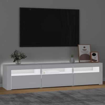 vidaXL TV-Schrank mit LED-Leuchten Weiß 180x35x40 cm