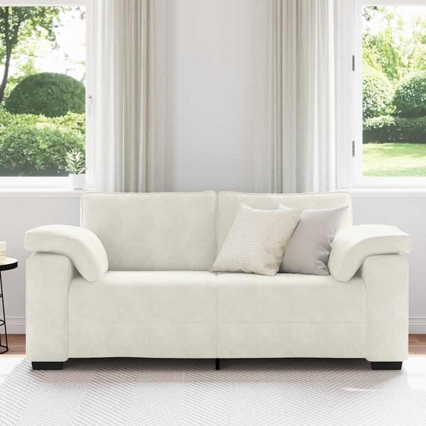 vidaXL Zweisitzer-Sofa Creme 140 cm Samt
