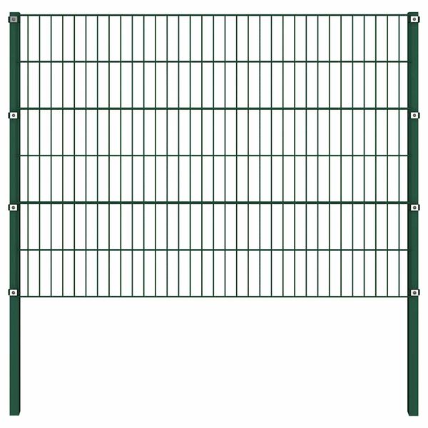 vidaXL Zaunelement mit Pfosten Eisen 1557,5 x 120 cm Gr&uuml;n