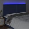 vidaXL LED Kopfteil Blau 160x5x118/128 cm Stoff