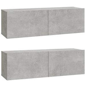 vidaXL TV-Wandschr&auml;nke 2 Stk. Betongrau 100x30x30 cm Holzwerkstoff