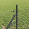 vidaXL Zaunpfosten Grau 25 x 0,8 m (36 mm Netz) Stahl und PVC
