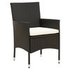 vidaXL 9-tlg. Garten-Essgruppe mit Kissen Schwarz Poly Rattan
