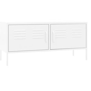 vidaXL TV-Schrank Wei&szlig; 105x35x50 cm Stahl