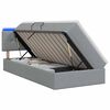 vidaXL LED-Speicherbett mit Matratze Hellgrau 90 x 190 cm Stoff