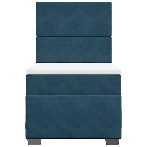 vidaXL Boxspringbett mit Matratze Blau 100x200 cm Samt