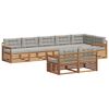 vidaXL Outdoor-Sofagarnitur mit Kissen 8 pcs Nat&uuml;rlich und Hellgrau