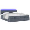 vidaXL Ottoman-Bett mit Matratzen & LEDs Dunkelgrau 180x200 cm Samt