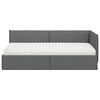 vidaXL Eckbettgestell mit Matratze mit Kopfteil 2 pcs Grau Samt