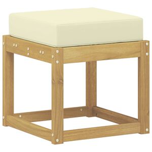 vidaXL Outdoor Hocker Bank Massivholz Akazie Wei&szlig;