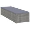 vidaXL Sonnenliege mit Auflage Poly Rattan Grau