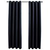 vidaXL Verdunkelungsvorh&auml;nge mit Metall&ouml;sen 2 Stk. Schwarz 140x175 cm
