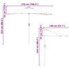 vidaXL Garten-Sonnenschirm Bordeauxrot 294 x 150 x 223 cm