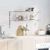 vidaXL Wandregale 2 Stk. 100x40x3 cm Silbern Edelstahl
