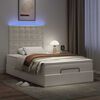vidaXL Ottoman-Bett mit Matratze & LEDs Wei&szlig; 120x190 cm Kunstleder
