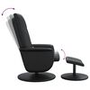 vidaXL Massagesessel mit Fu&szlig;hocker Schwarz Kunstleder