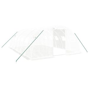 vidaXL Gew&auml;chshaus mit Stahlrahmen Wei&szlig; 24 m&sup2; 6x4x2 m