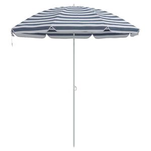 vidaXL Strandparasol Blau und Wei&szlig; 263 x 263 x 272 cm