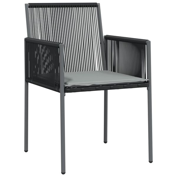 vidaXL Gartenst&uuml;hle mit Kissen 2 Stk. Schwarz 54x60,5x83,5 cm