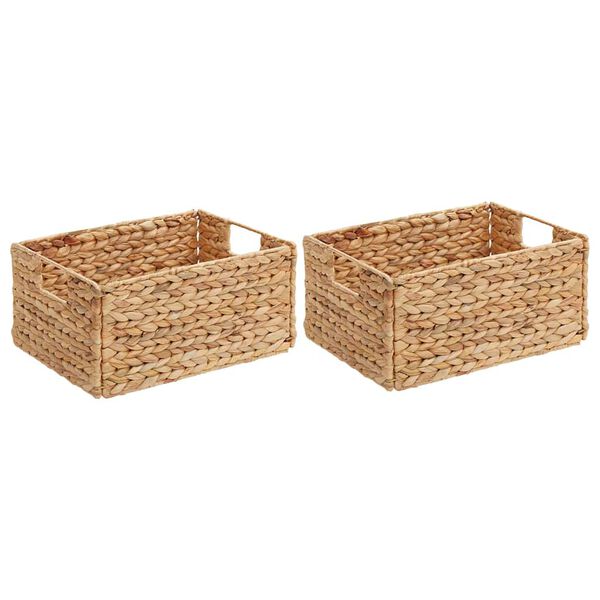 vidaXL Aufbewahrungsk&ouml;rbe 2 pcs Natur 35 x 25 x 17 cm Wasserhyazinthe