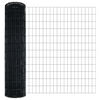 vidaXL Zaun mit Pfosten Grau 1,4 x 10 m Stahl und PVC