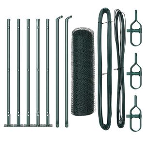 vidaXL Sechseckzaun mit Betonsockel 10 x 0,4 m PVC-beschichteter Stahl