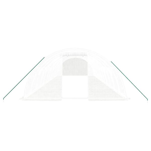 vidaXL Gew&auml;chshaus mit Stahlrahmen Wei&szlig; 48 m&sup2; 12x4x2 m