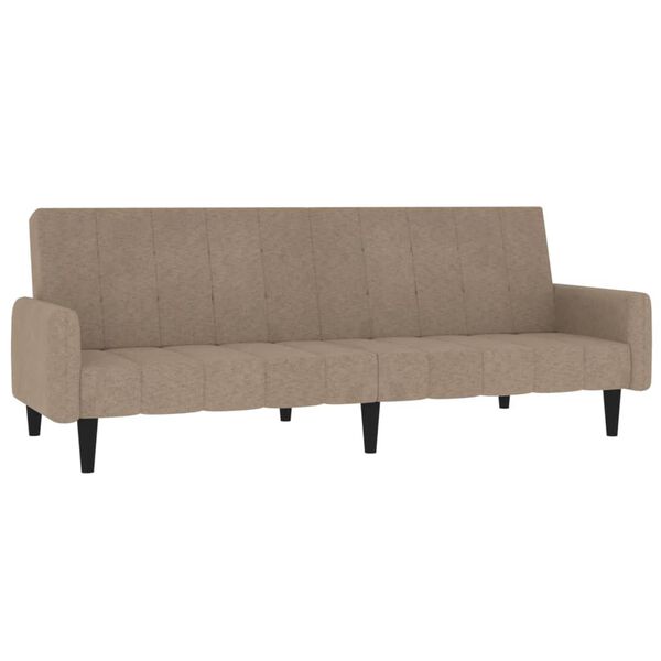 vidaXL Schlafsofa 2-Sitzer mit Hocker Taupe Mikrofasergewebe