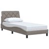 vidaXL Bettgestell ohne Matratze Taupe 90x190 cm Stoff