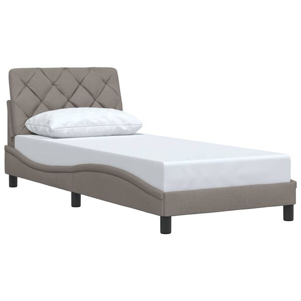 vidaXL Bettgestell ohne Matratze Taupe 90x190 cm Stoff